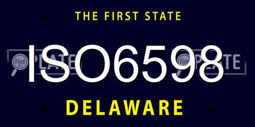 ISO6598 Delaware License Plate