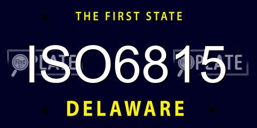 ISO6815 Delaware License Plate