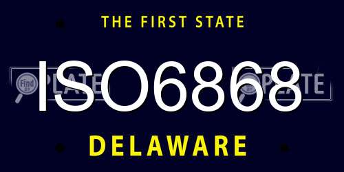 ISO6868 Delaware License Plate