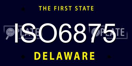 ISO6875 Delaware License Plate
