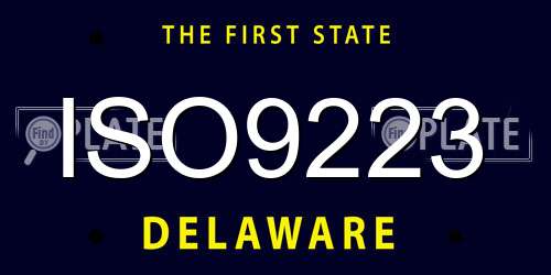 ISO9223 Delaware License Plate