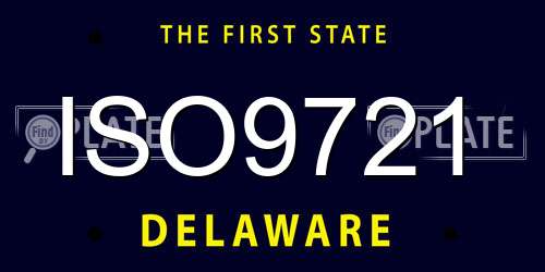 ISO9721 Delaware License Plate