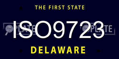 ISO9723 Delaware License Plate