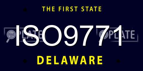 ISO9771 Delaware License Plate