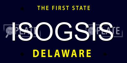 ISOGSIS Delaware License Plate