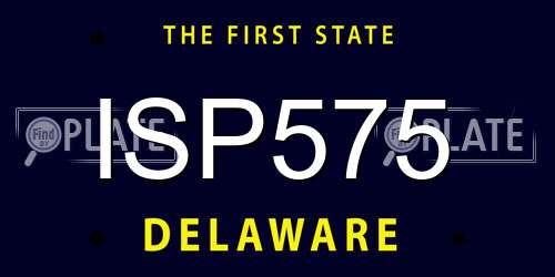 ISP575 Delaware License Plate