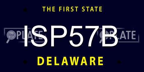 ISP57B Delaware License Plate
