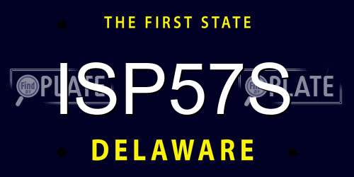 ISP57S Delaware License Plate