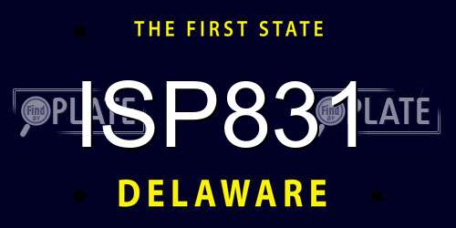 ISP831 Delaware License Plate