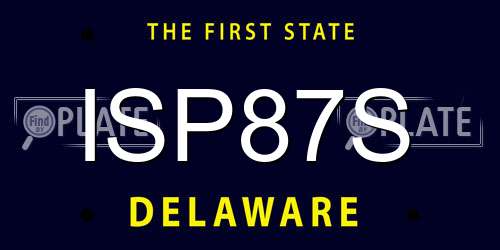 ISP87S Delaware License Plate