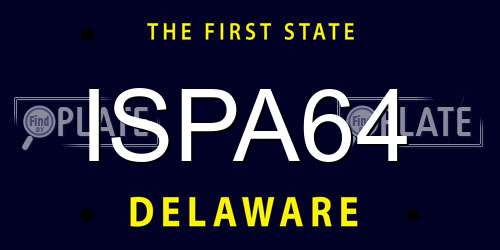 ISPA64 Delaware License Plate