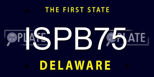 ISPB75 Delaware License Plate