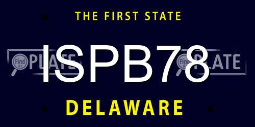 ISPB78 Delaware License Plate