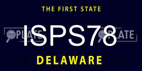ISPS78 Delaware License Plate