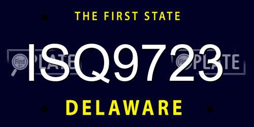 ISQ9723 Delaware License Plate