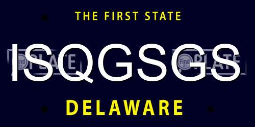 ISQGSGS Delaware License Plate