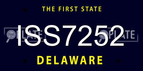 ISS7252 Delaware License Plate