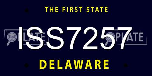 ISS7257 Delaware License Plate