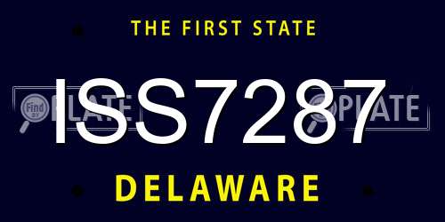 ISS7287 Delaware License Plate