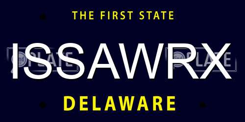 ISSAWRX Delaware License Plate