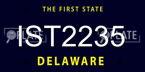 IST2235 Delaware License Plate