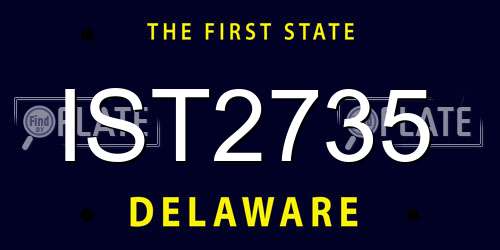 IST2735 Delaware License Plate
