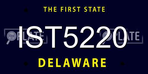 IST5220 Delaware License Plate