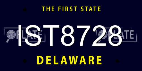 IST8728 Delaware License Plate