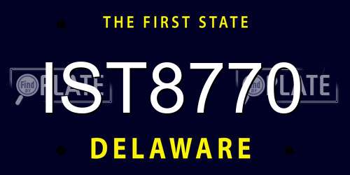 IST8770 Delaware License Plate