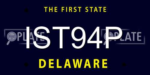 IST94P Delaware License Plate