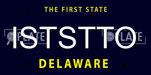 ISTSTTO Delaware License Plate
