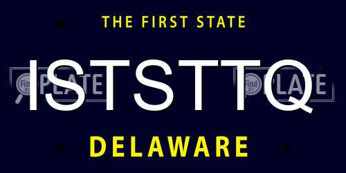 ISTSTTQ Delaware License Plate