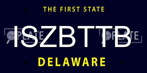 ISZBTTB Delaware License Plate