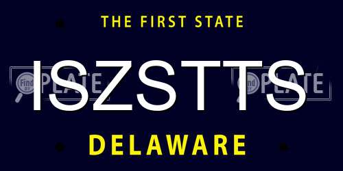 ISZSTTS Delaware License Plate