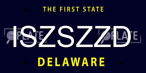 ISZSZZD Delaware License Plate