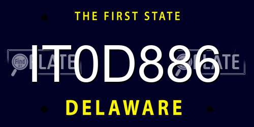 IT0D886 Delaware License Plate