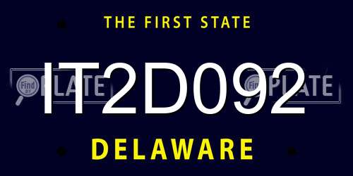 IT2D092 Delaware License Plate