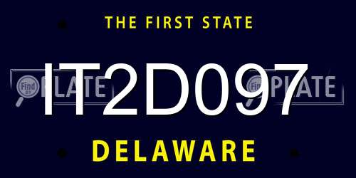IT2D097 Delaware License Plate