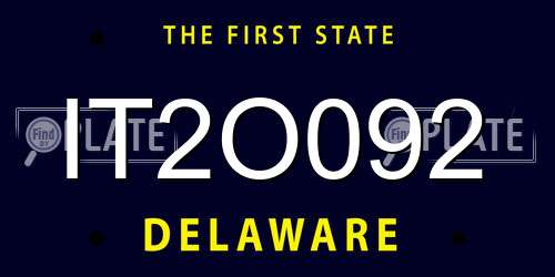 IT2O092 Delaware License Plate
