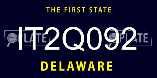 IT2Q092 Delaware License Plate