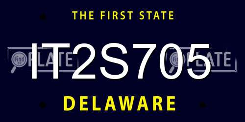 IT2S705 Delaware License Plate