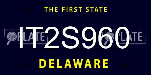 IT2S960 Delaware License Plate