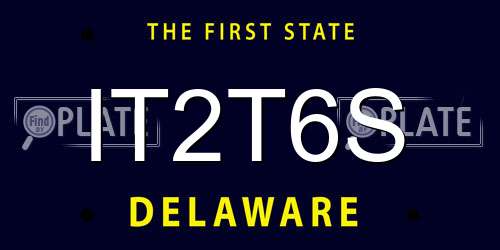 IT2T6S Delaware License Plate