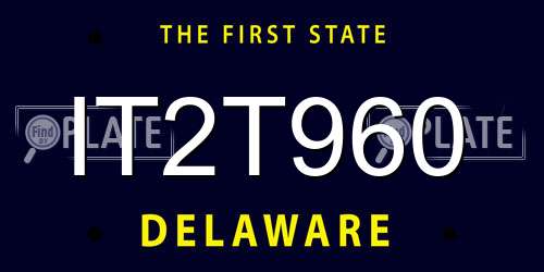 IT2T960 Delaware License Plate