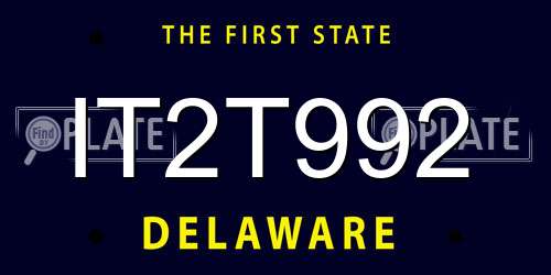 IT2T992 Delaware License Plate