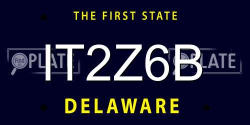 IT2Z6B Delaware License Plate