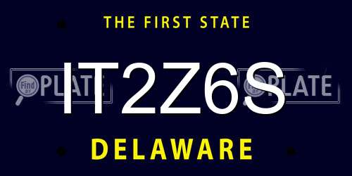 IT2Z6S Delaware License Plate