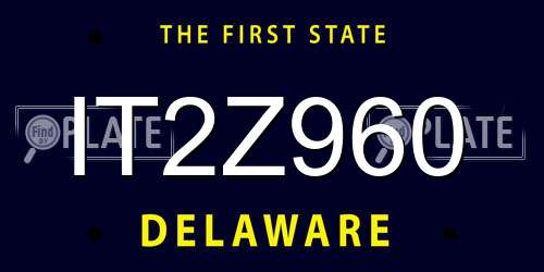 IT2Z960 Delaware License Plate