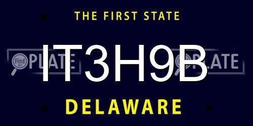 IT3H9B Delaware License Plate