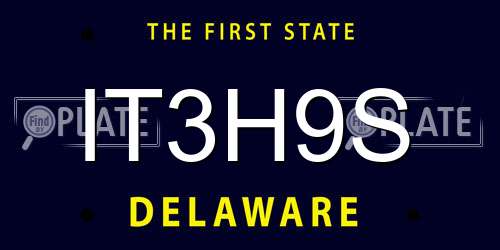 IT3H9S Delaware License Plate